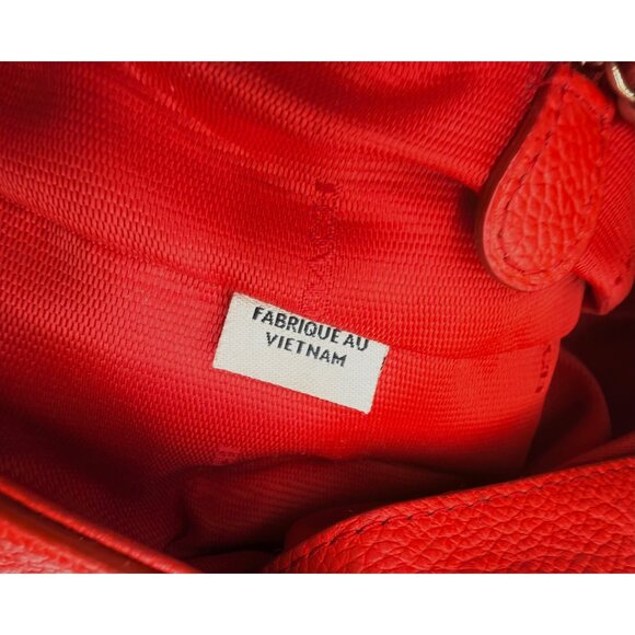 Coach Red Pebbled Leather Large Shoulder Hobo Bag 33547 Turnlock Zip Gold - Picture 14 of 16